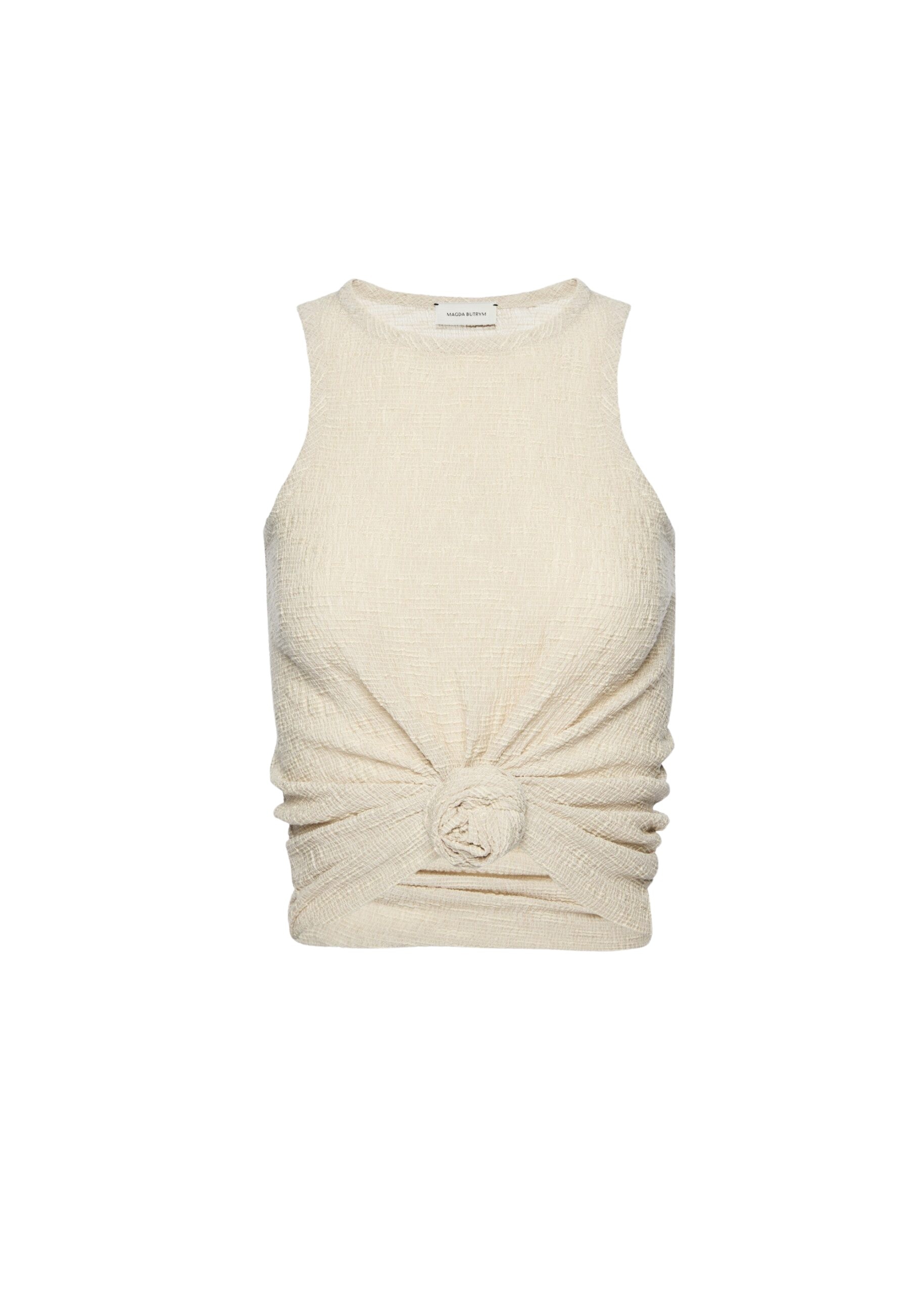 Magda Butrym Crepe knotted tank top in beige