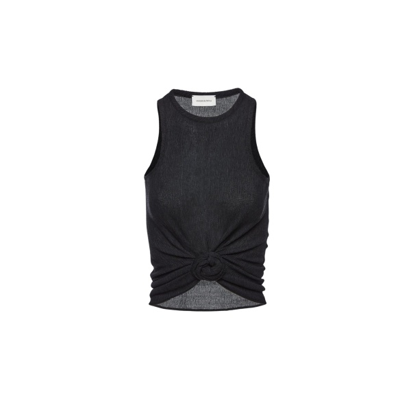 Magda Butrym Crepe knotted tank top in black