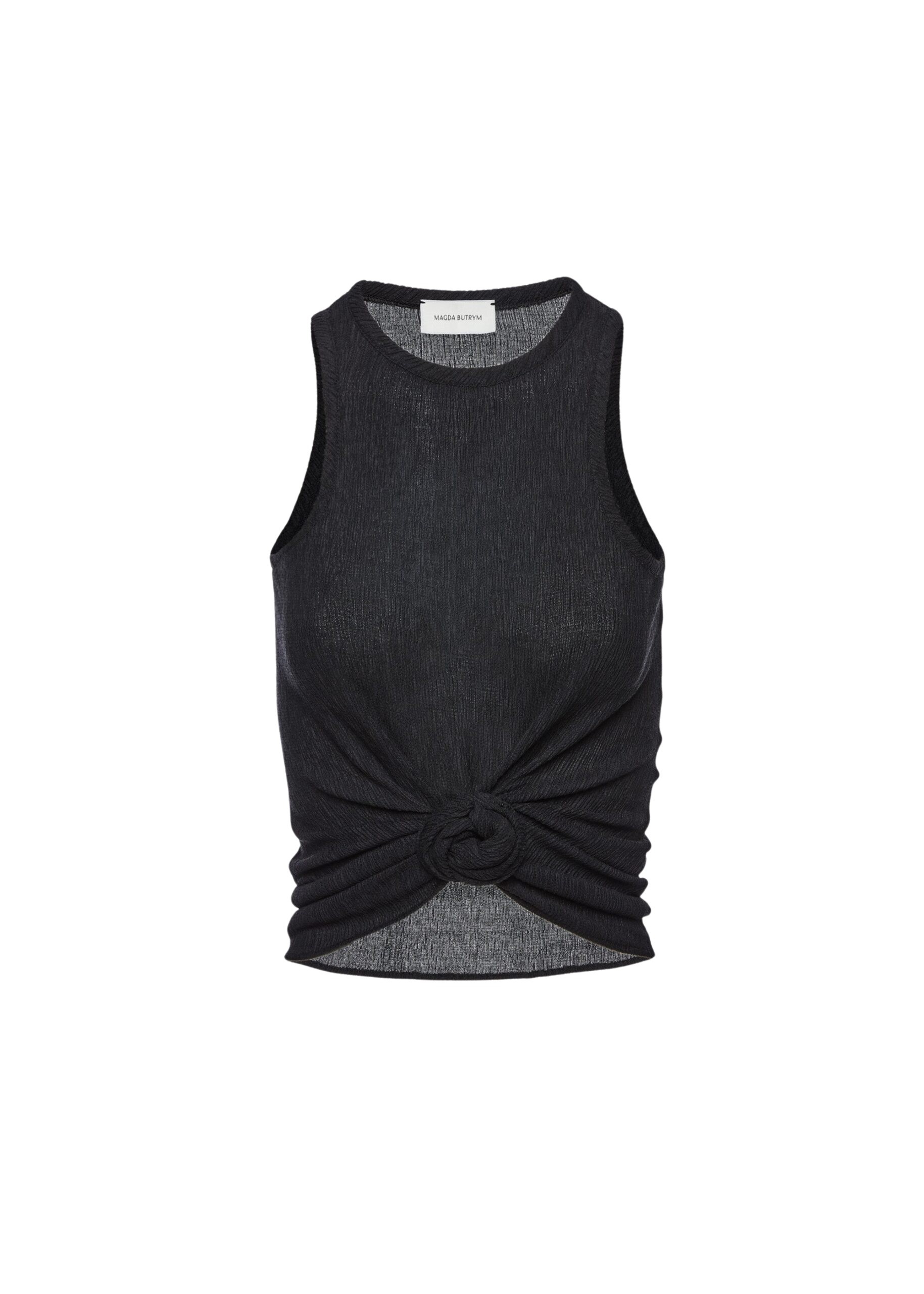Magda Butrym Crepe knotted tank top in black