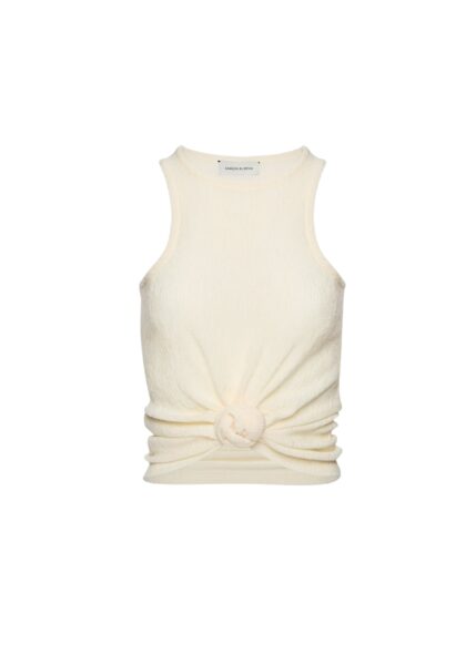 Magda Butrym Crepe knotted tank top in cream