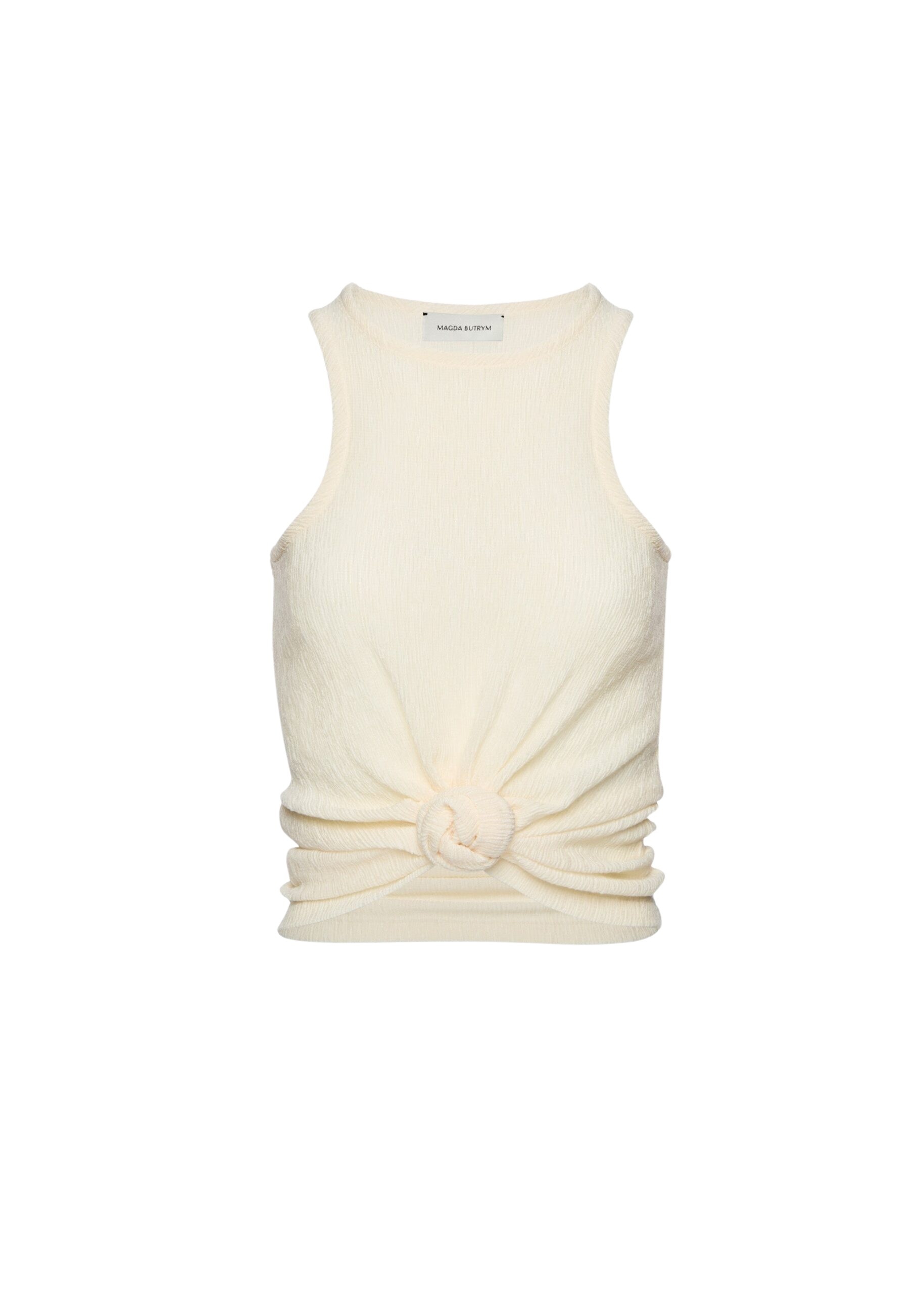 Magda Butrym Crepe knotted tank top in cream