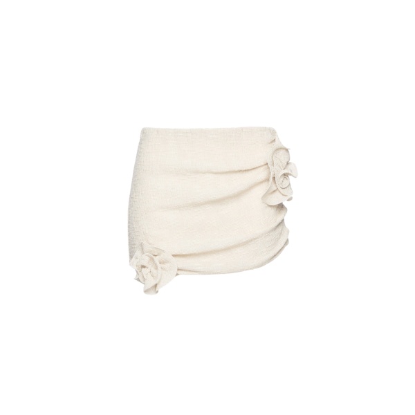Magda Butrym Crepe rose mini skirt in beige