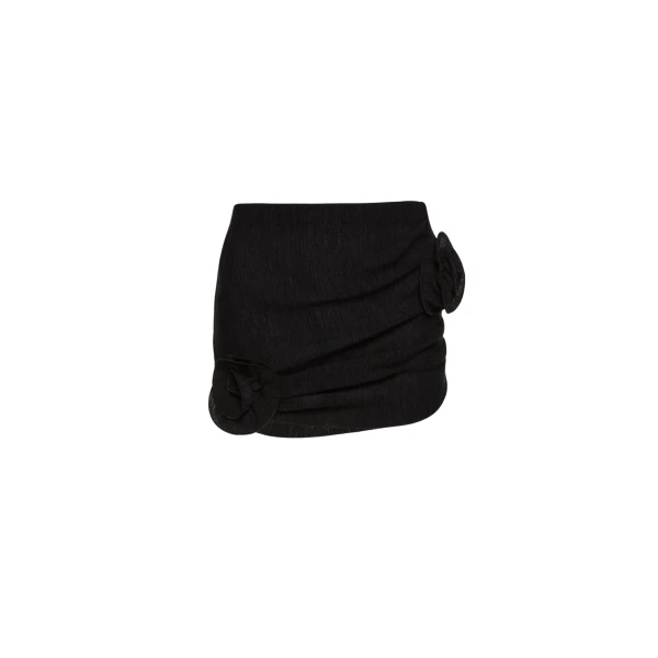 Magda Butrym Crepe rose mini skirt in black