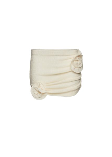 Magda Butrym Crepe rose mini skirt in cream