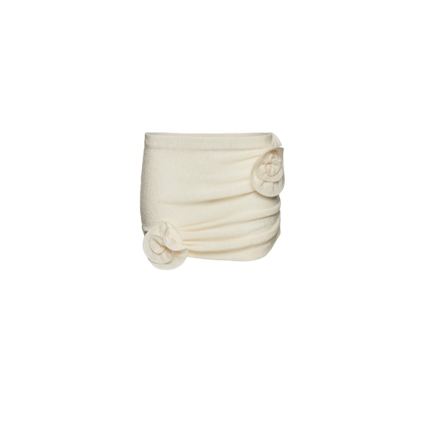 Magda Butrym Crepe rose mini skirt in cream
