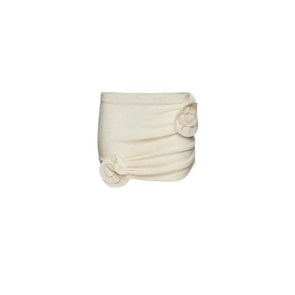 Magda Butrym Crepe rose mini skirt in cream
