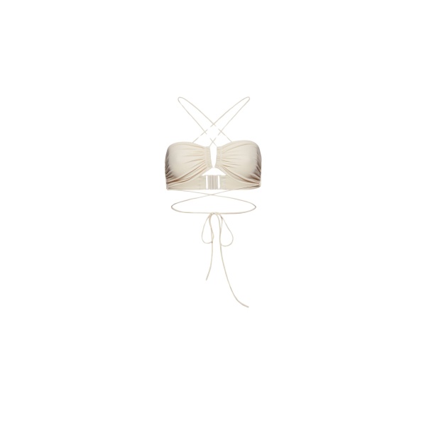 Magda Butrym Crisscross bandeau top in cream