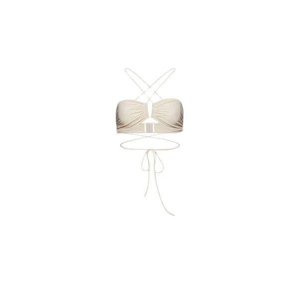 Magda Butrym Crisscross bandeau top in cream