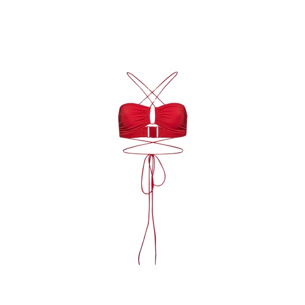 Magda Butrym Crisscross bandeau top in red