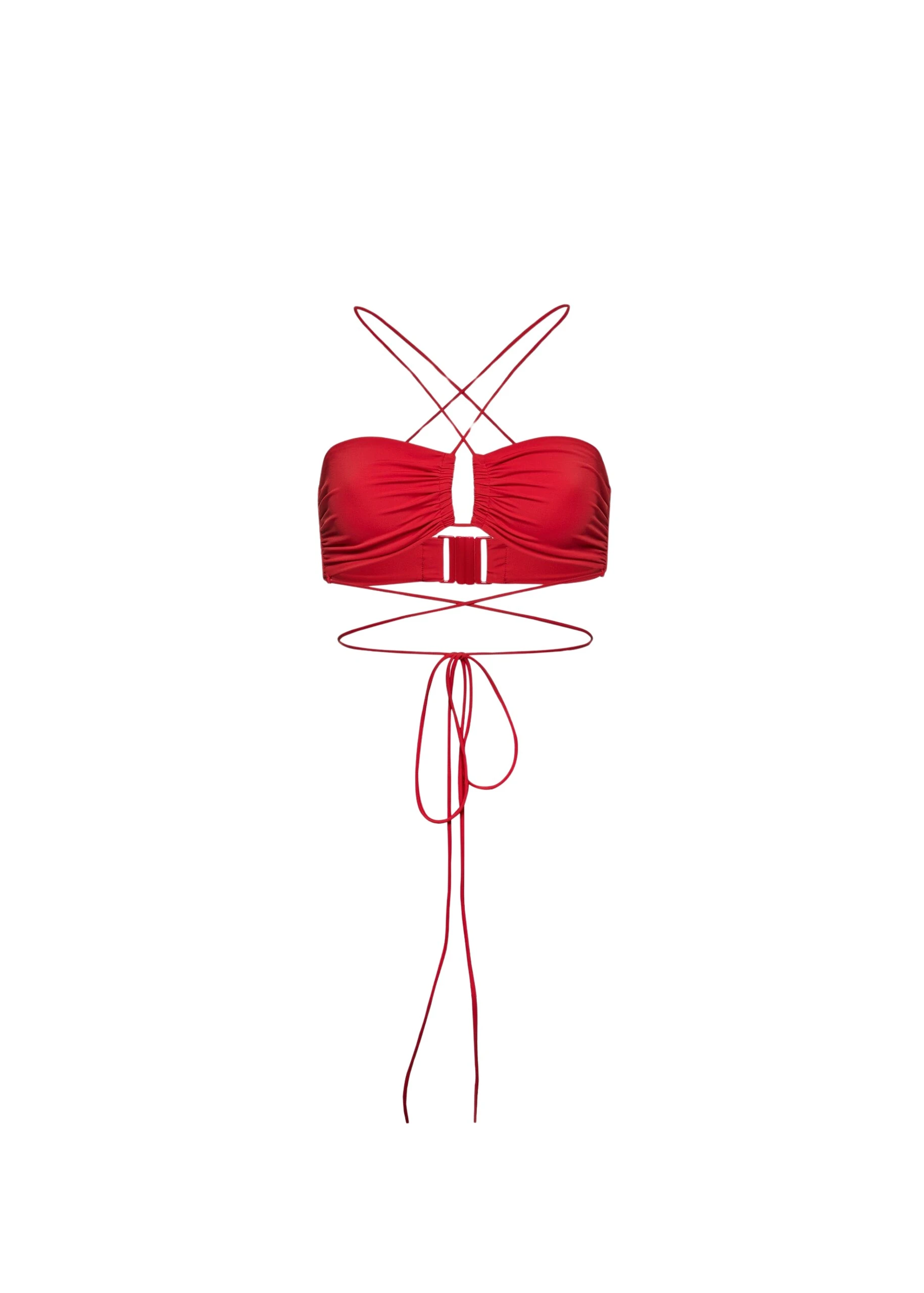 Magda Butrym Crisscross bandeau top in red