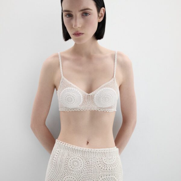 Magda Butrym Crochet bra in white Top, view 2
