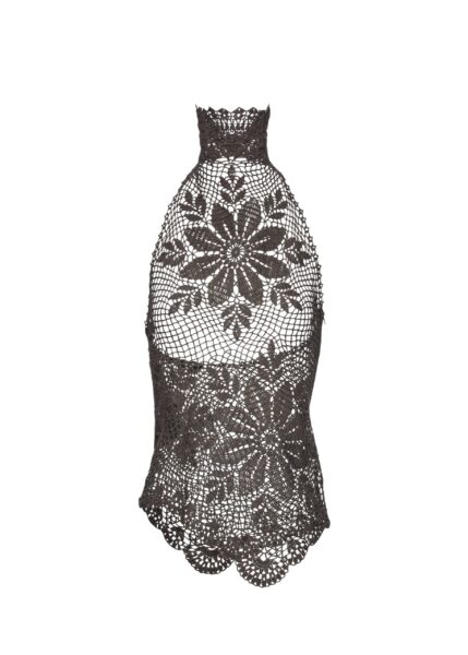 Magda Butrym Crochet cotton halter top in brown
