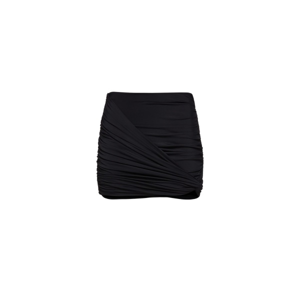 Magda Butrym Draped mini swim skirt in black