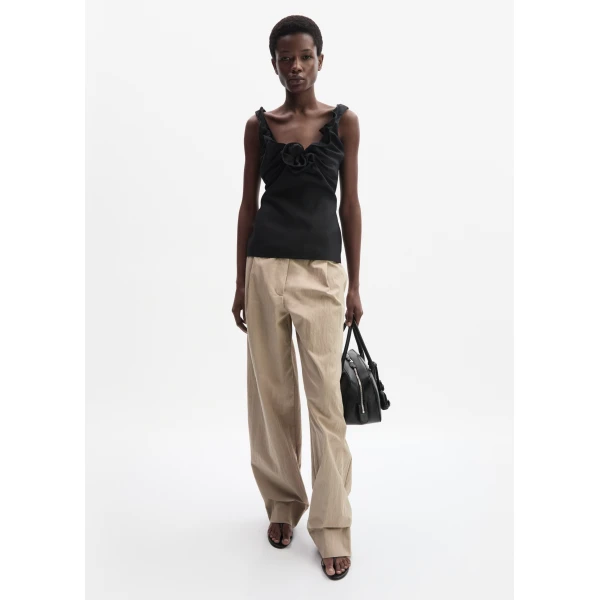 Magda Butrym Draped neckline top in black, view 2