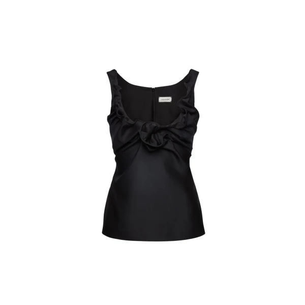 Magda Butrym Draped neckline top in black