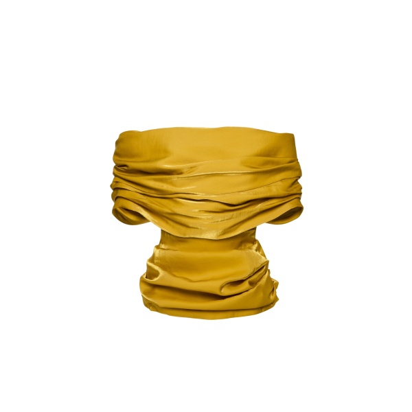 Magda Butrym Draped satin blouse in gold