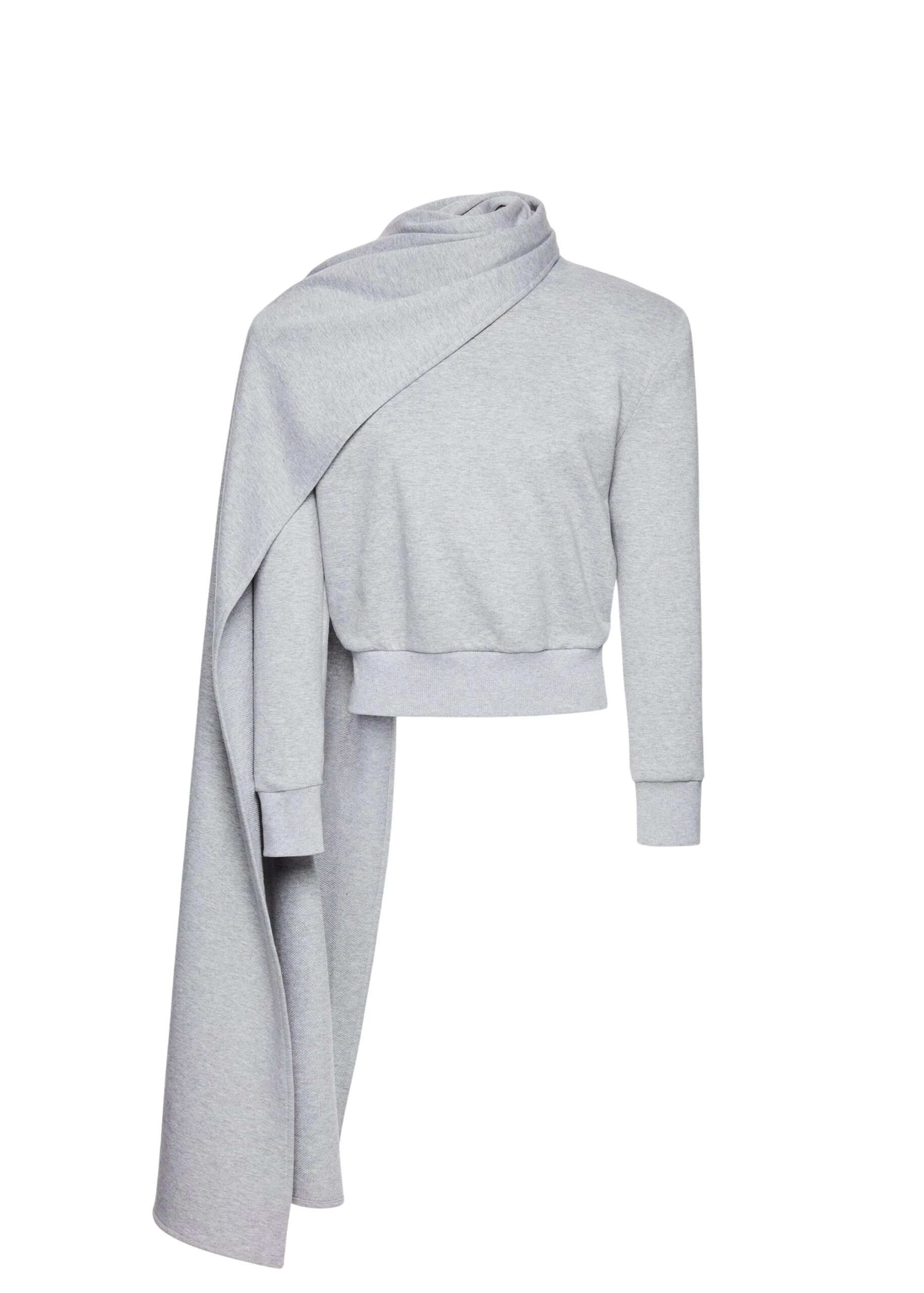 Magda Butrym Draped scarf sweatshirt in grey