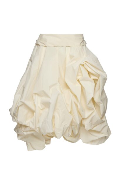 Magda Butrym Draped skirt with sculptural volume in cream