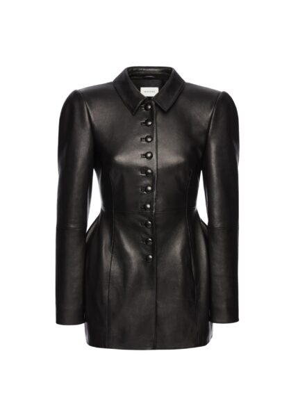 Magda Butrym Elongated leather blazer in black