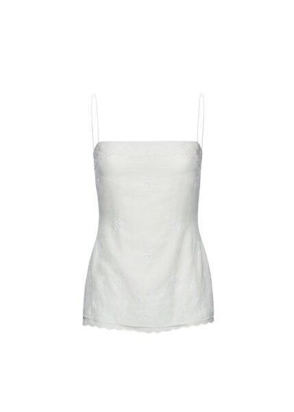 Magda Butrym Embroidered lace top in white