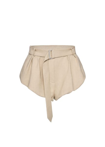 Magda Butrym Flared linen shorts in beige