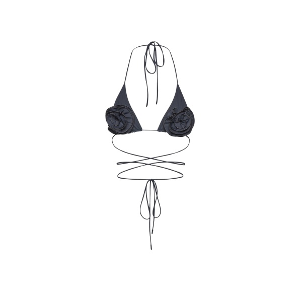 Magda Butrym Floral strappy triangle bikini top in grey