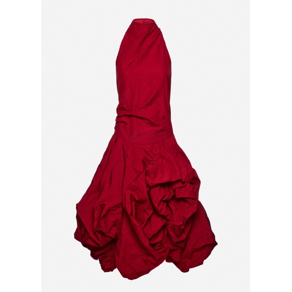 Magda Butrym High-neck dress with adjustable skirt in red