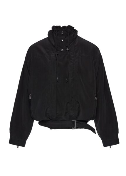 Magda Butrym High-neck silk bomber jacket in black