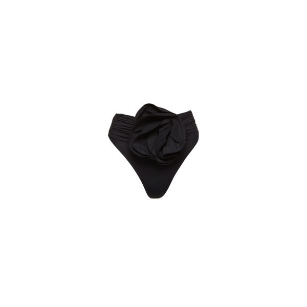 Magda Butrym High-waisted flower appliqué swim bottom in black