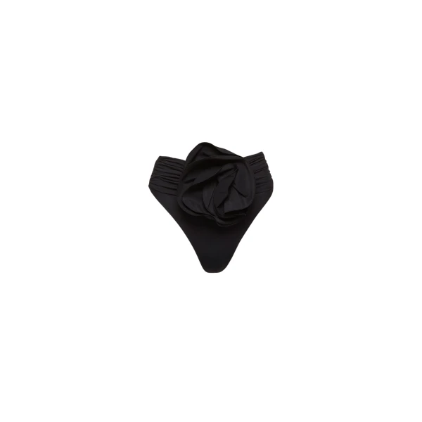Magda Butrym High-waisted flower appliqué swim bottom in black