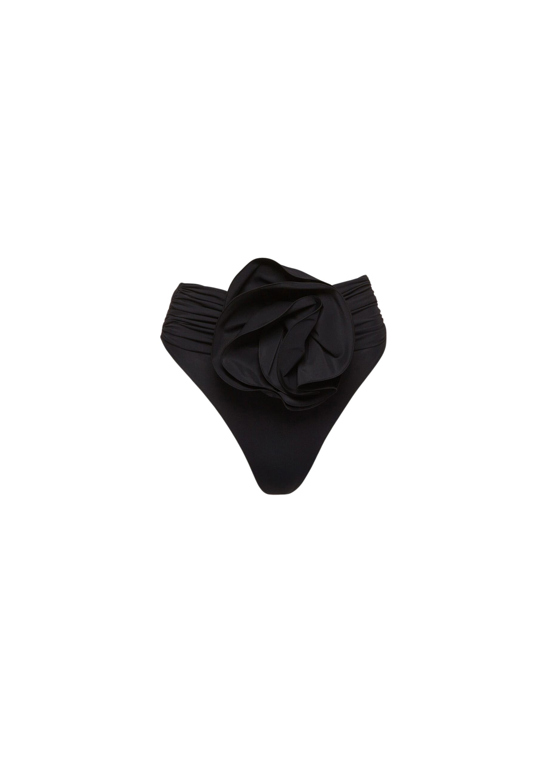 Magda Butrym High-waisted flower appliqué swim bottom in black