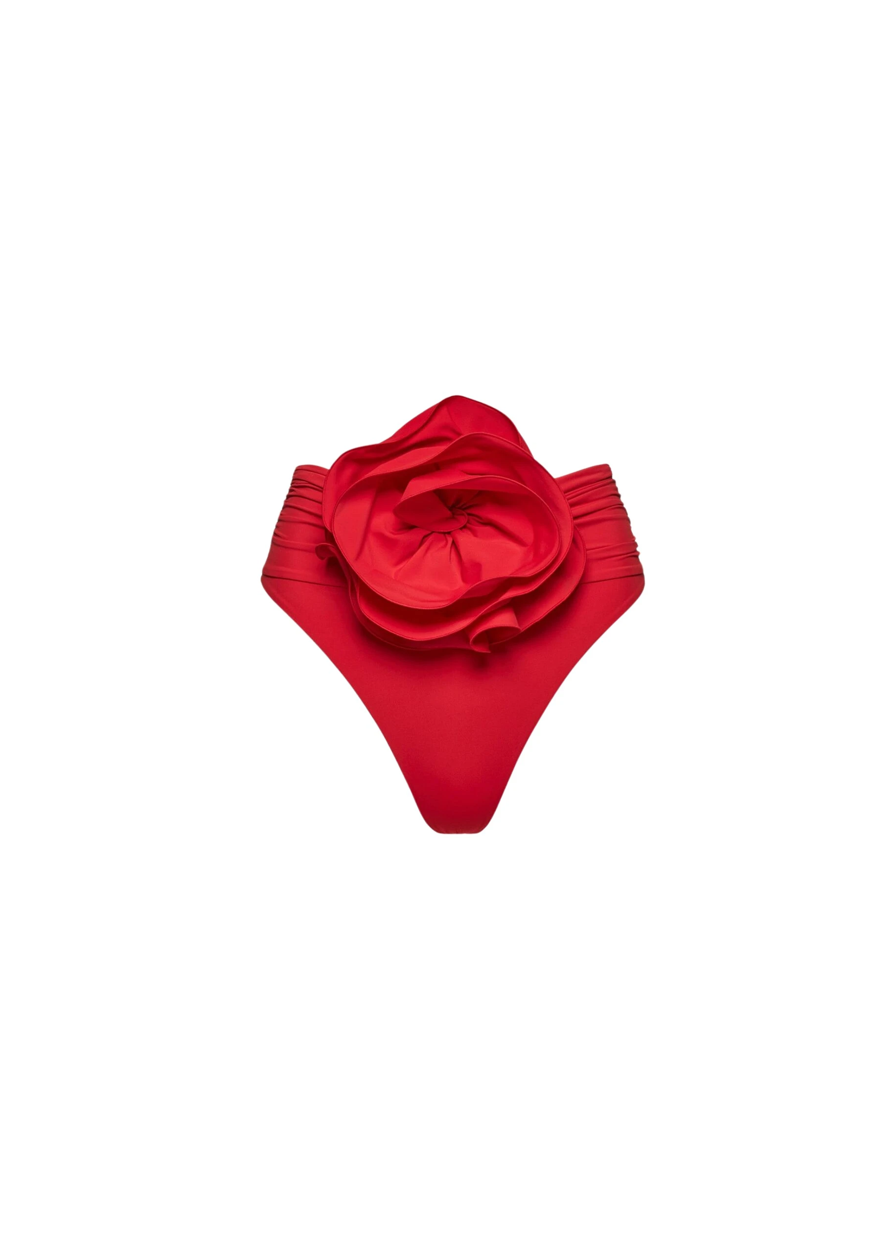 Magda Butrym High-waisted flower appliqué swim bottom in red