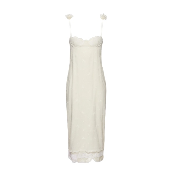 Magda Butrym Jacquard silk-blend midi dress in cream