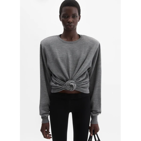 Magda Butrym Knotted longsleeve in grey Knit, view 2