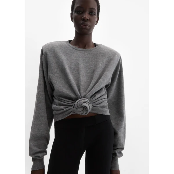Magda Butrym Knotted longsleeve in grey Knit, view 3