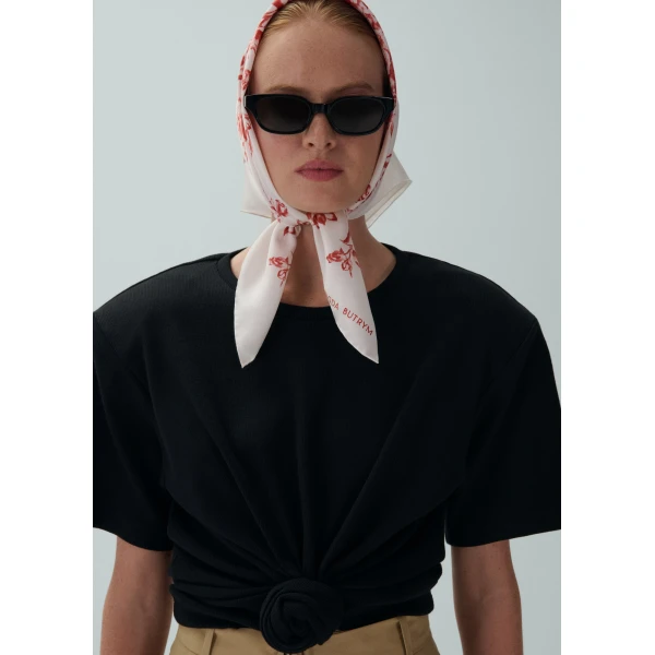 Magda Butrym Knotted ribbed t-shirt in black Top, view 2