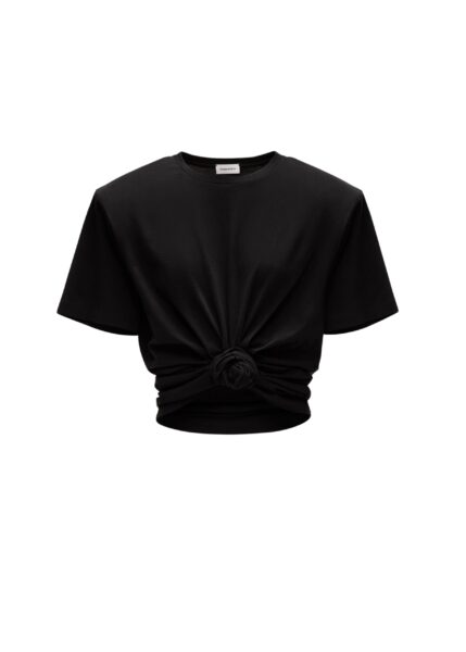 Magda Butrym Knotted ribbed t-shirt in black