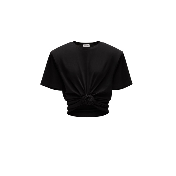 Magda Butrym Knotted ribbed t-shirt in black