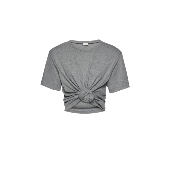 Magda Butrym Knotted ribbed t-shirt in grey