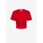 Magda Butrym Knotted ribbed t-shirt in red Top