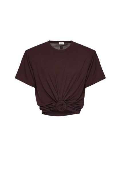Magda Butrym Knotted t-shirt in brown