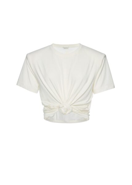 Magda Butrym Knotted t-shirt in cream