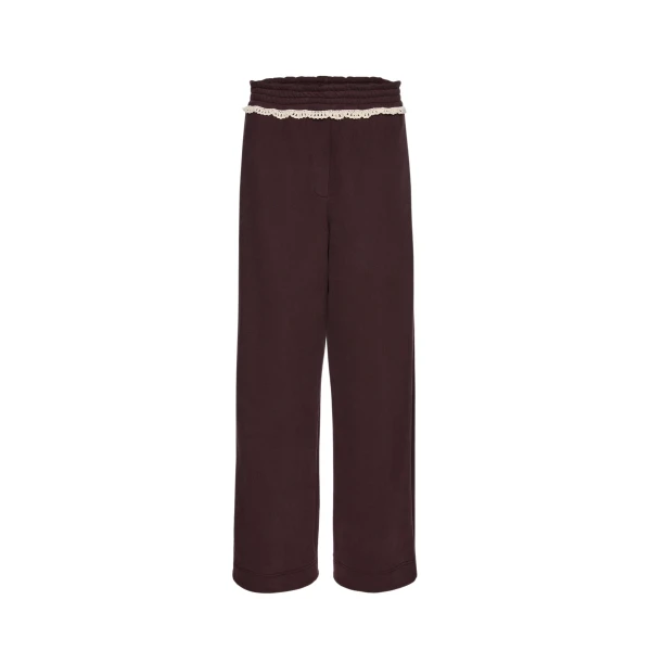 Magda Butrym Lace-detail sweatpants in brown