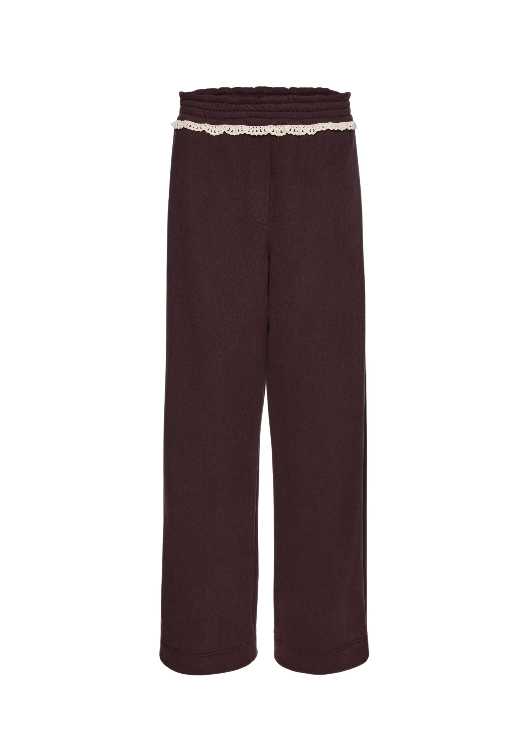 Magda Butrym Lace-detail sweatpants in brown