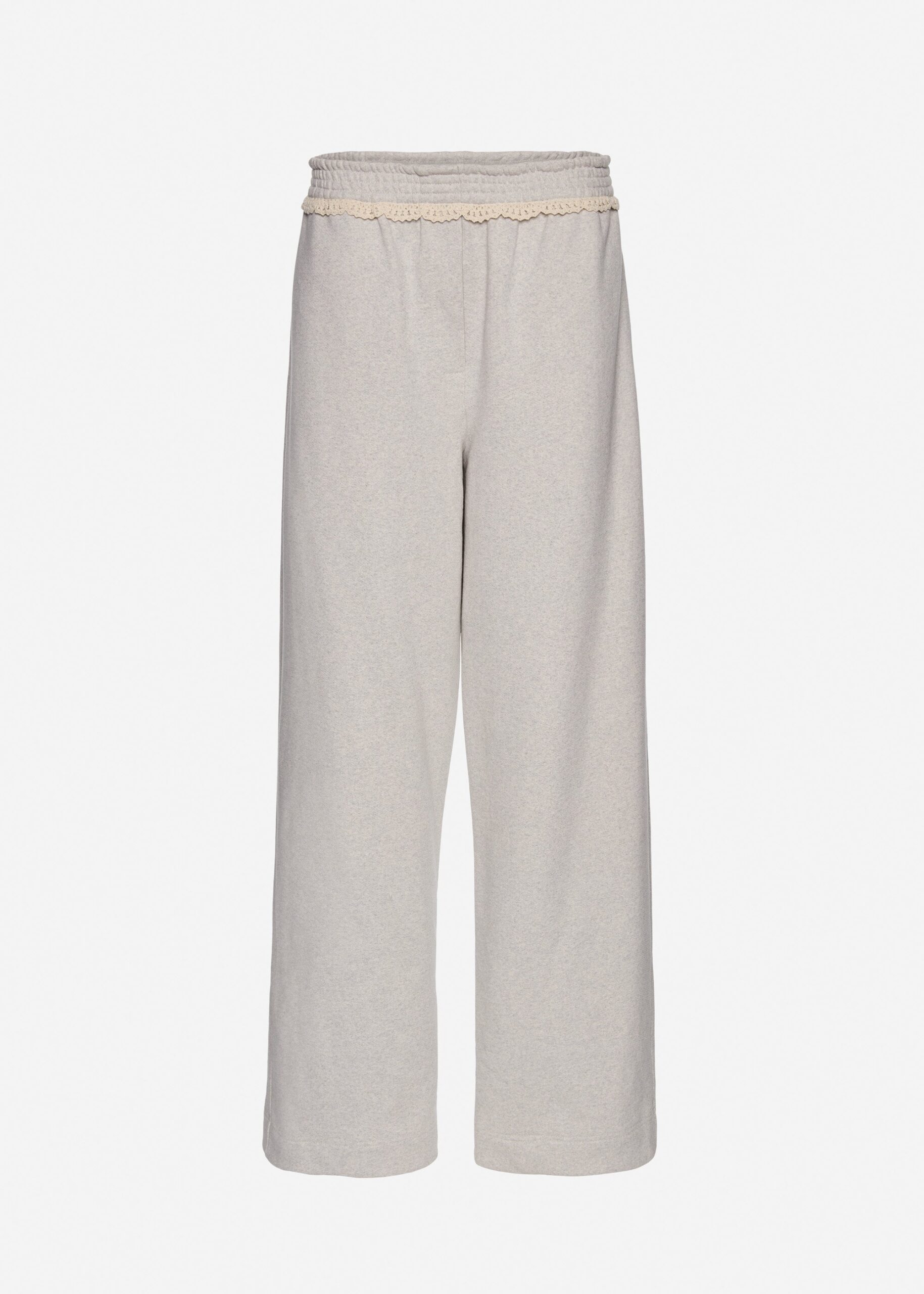 Magda Butrym Lace-detail sweatpants in grey – Pants at Luxury Shoes Magda Butrym Lace-detail sweatpants in grey