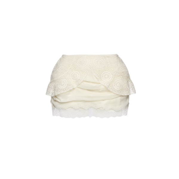 Magda Butrym Layered crochet mini skirt in white