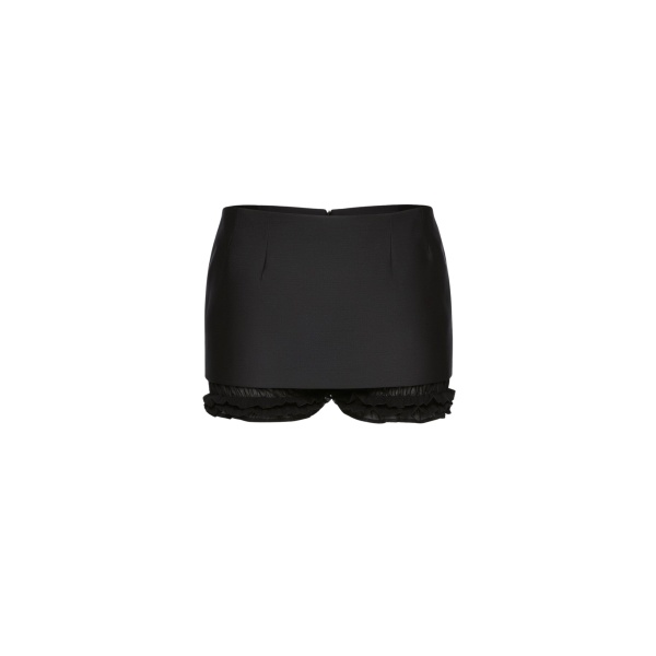 Magda Butrym Layered mini skirt shorts in black