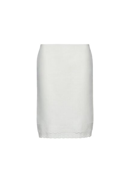 Magda Butrym Layered pencil skirt with lace trim in white