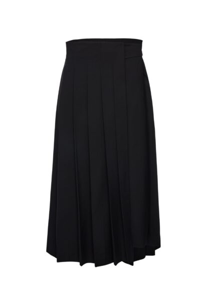 Magda Butrym Long pleated wrap skirt in black