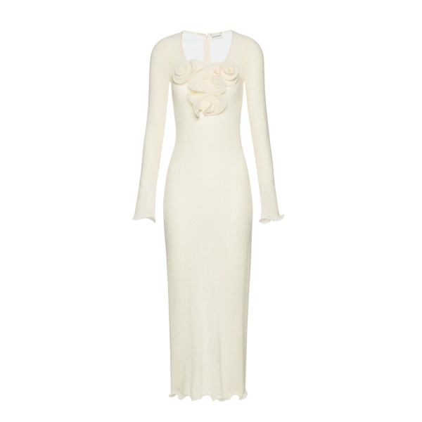 Magda Butrym Long sleeve crepe beach maxi dress in cream